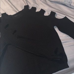 Black cut out arms sweater